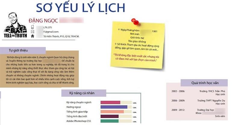 Sơ yếu lý lịch đăng ký học trung cấp chính trị thể hiện vai trò gì