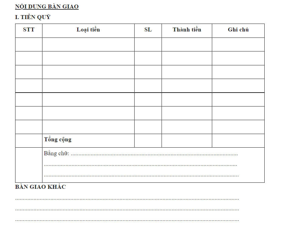 Những thông tin chính cần đề cập