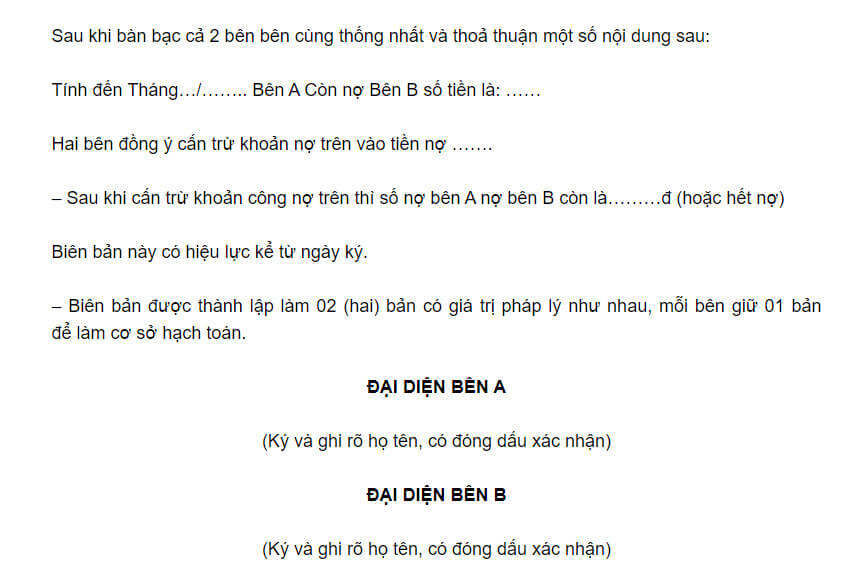 Chữ ký của hai bên