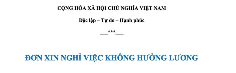 Viết mở đơn xin nghỉ việc không lương thế nào