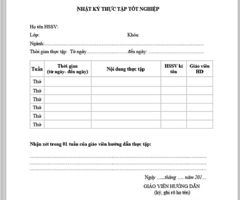 Cập nhật thông tin nhật ký thực tập kế toán bán hàng