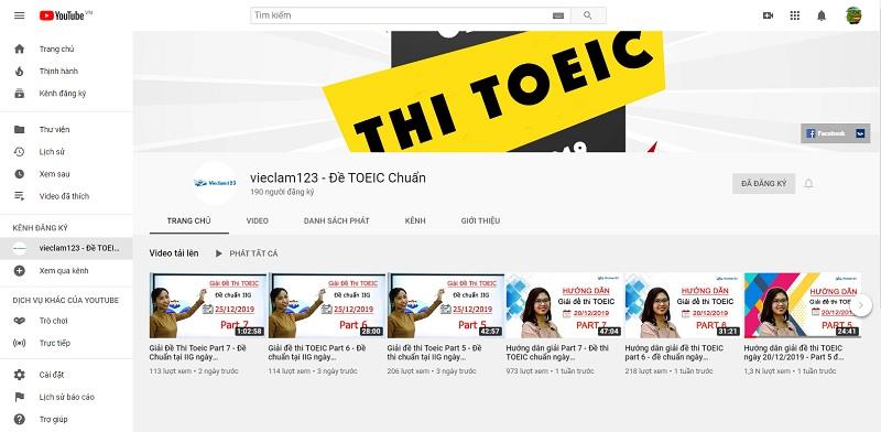 Kênh luyện thi Toeic Kênh luyện thi Toeic