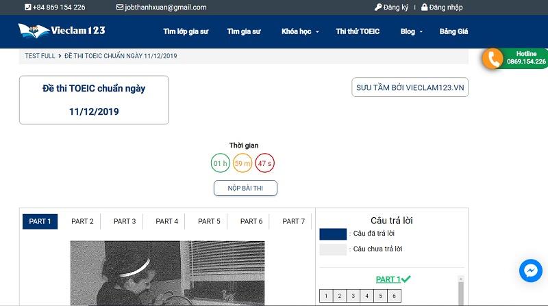 Trang web luyện thi TOEIC online