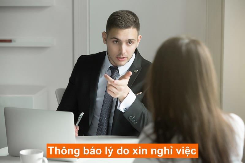 Thông báo lý do xin nghỉ việc 