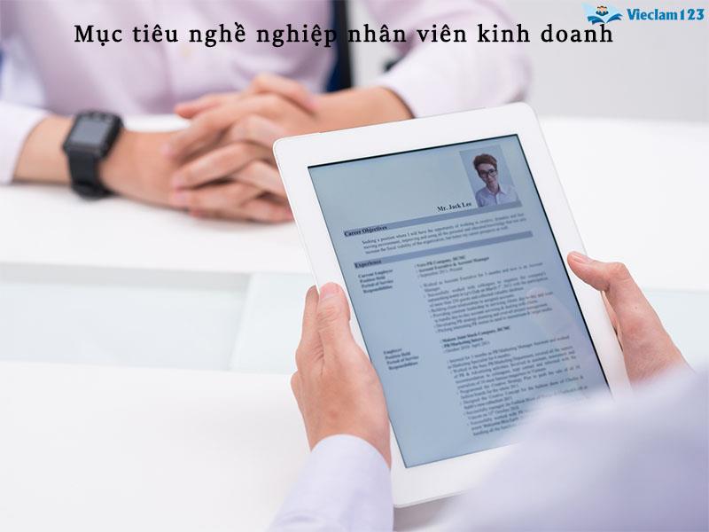 Mục tiêu nghề nghiệp nhân viên kinh doanh