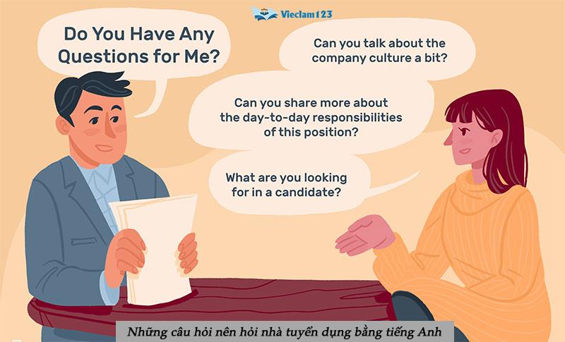 Những câu hỏi nên hỏi nhà tuyển dụng bằng tiếng Anh