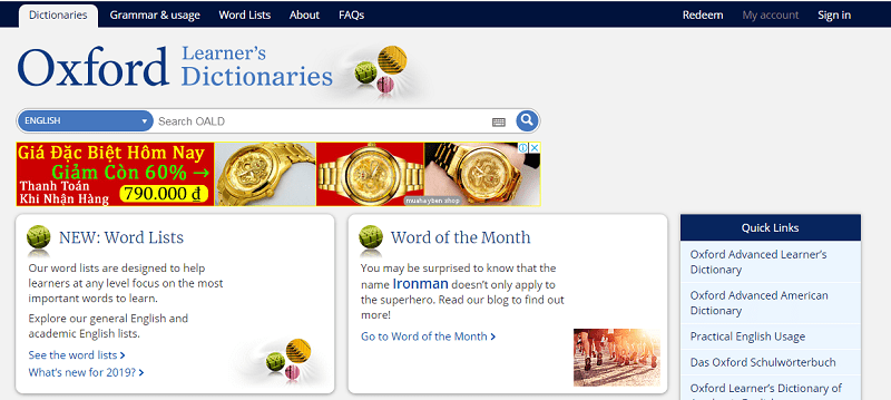 từ điển oxford là từ điển rất hữu ích