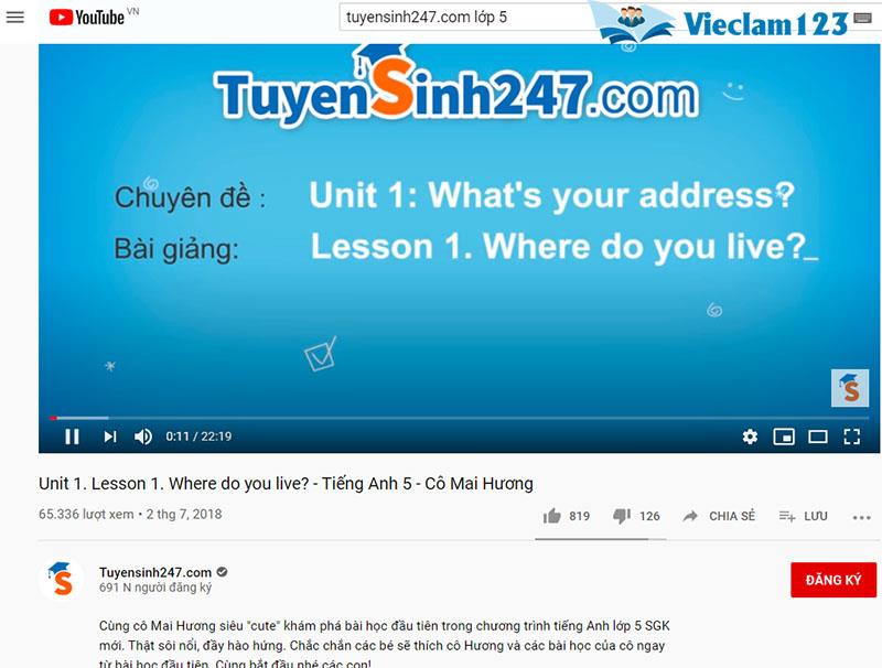 Tiếng Anh lớp 5 Tiếng Anh lớp 5