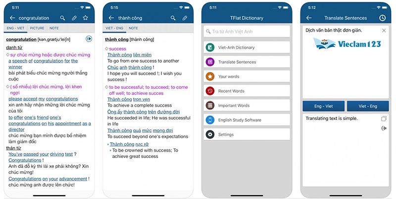 Ứng dụng từ điển tiếng Anh Ứng dụng từ điển tiếng Anh