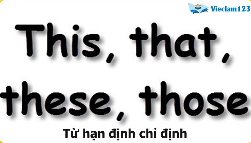 từ hạn định trong tiếng Anh