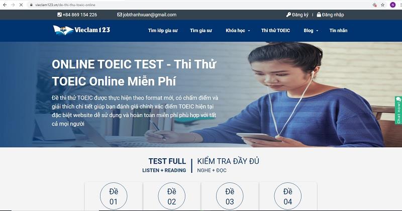 Web thi thử Toeic miễn phí Web thi thử Toeic miễn phí