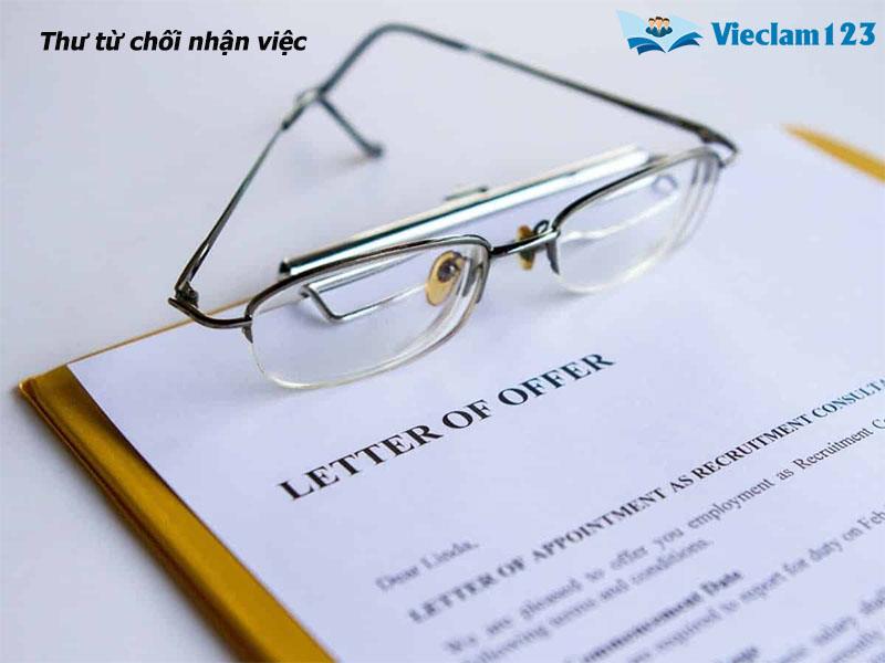 Thư từ chối nhận việc