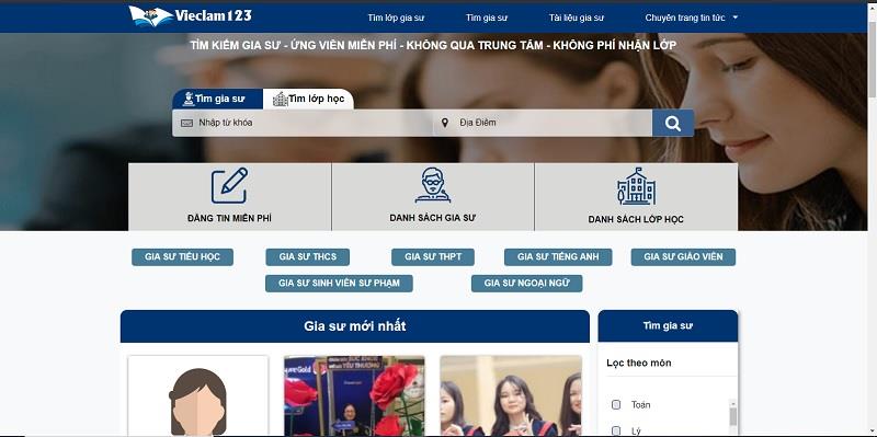 tìm gia sư TOEIC miễn phí trên Vieclam123.vn