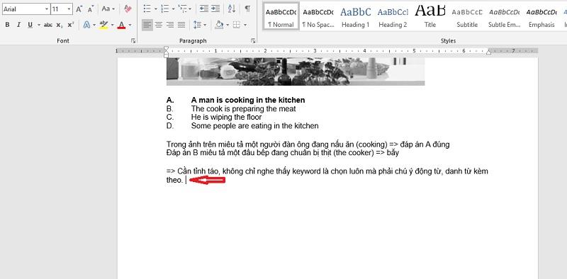 Đặt con trỏ chuột phía cuối văn bản Đặt con trỏ chuột phía cuối văn bản