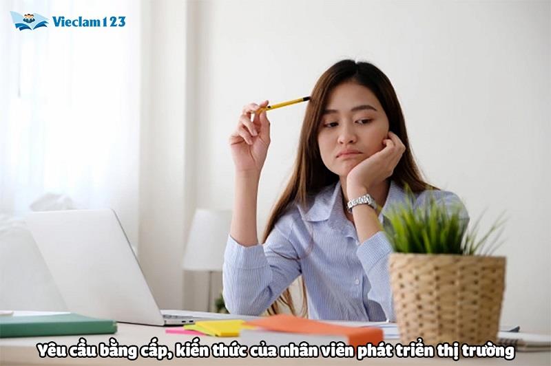 Yêu cầu bằng cấp, kiến thức của nhân viên phát triển thị trường