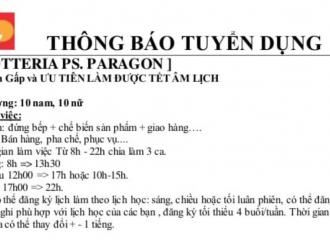 Làm hồ sơ xin việc Lotteria vị trí part-time – Vieclam123