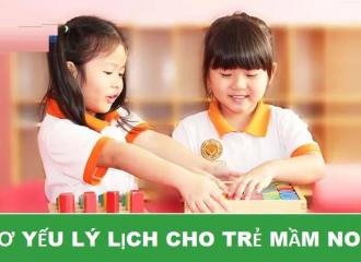 sơ yếu lý lịch của trẻ mầm non