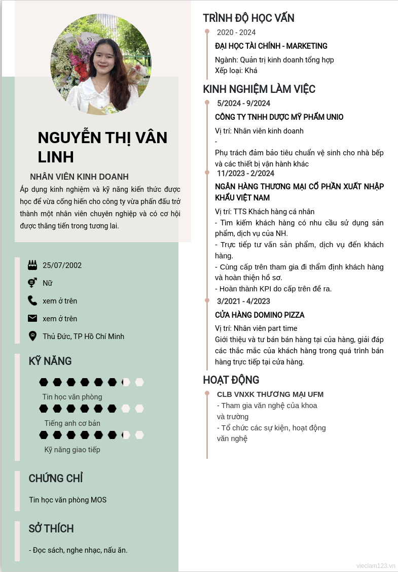 ảnh cv