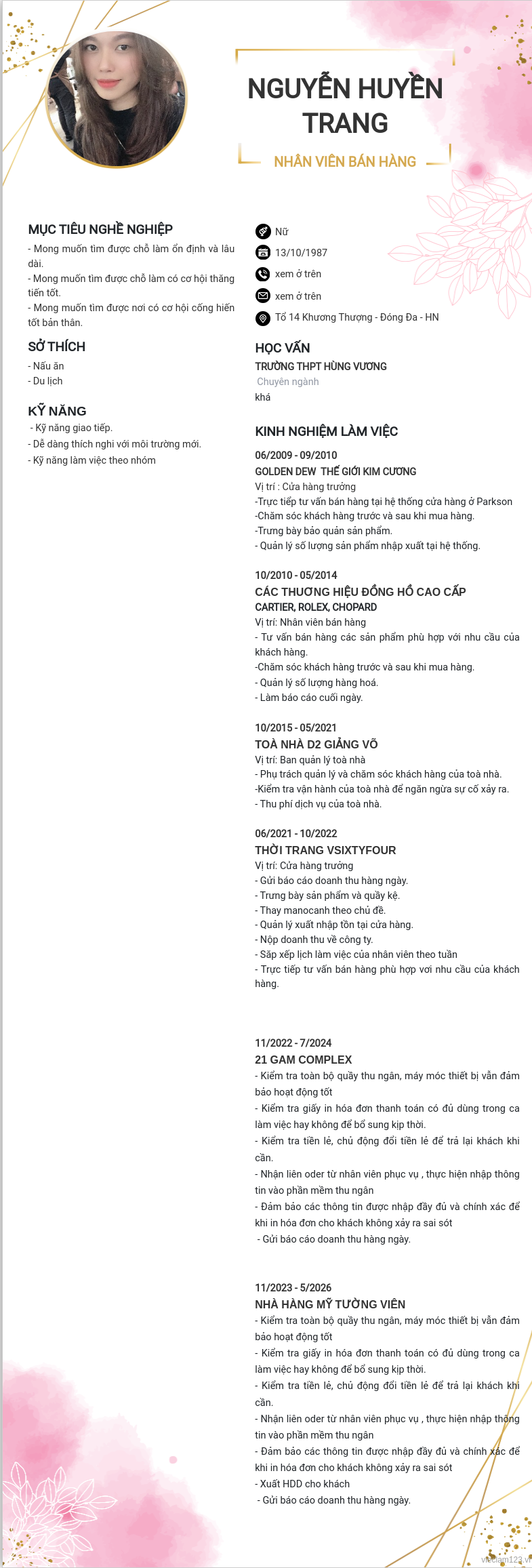 ảnh cv