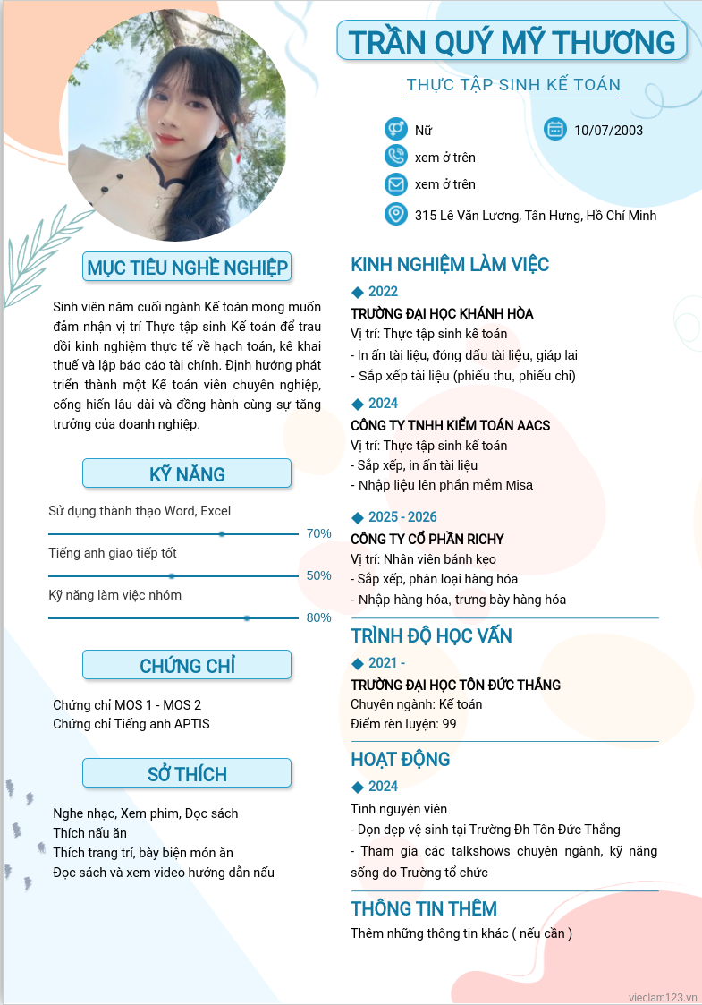 ảnh cv