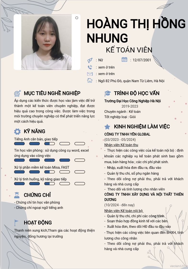ảnh cv