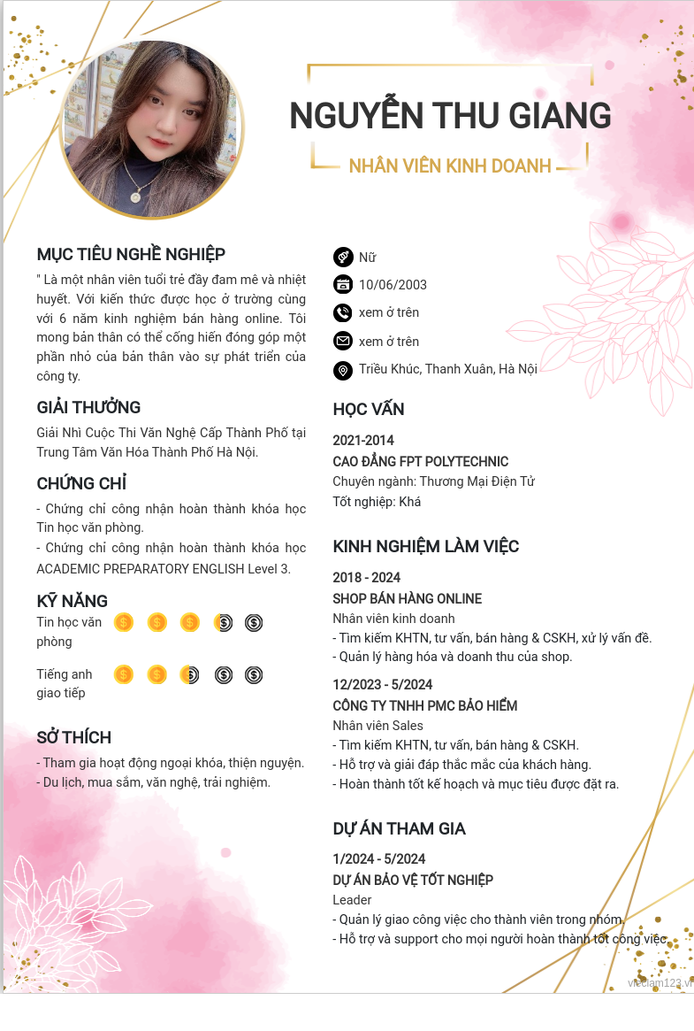 ảnh cv