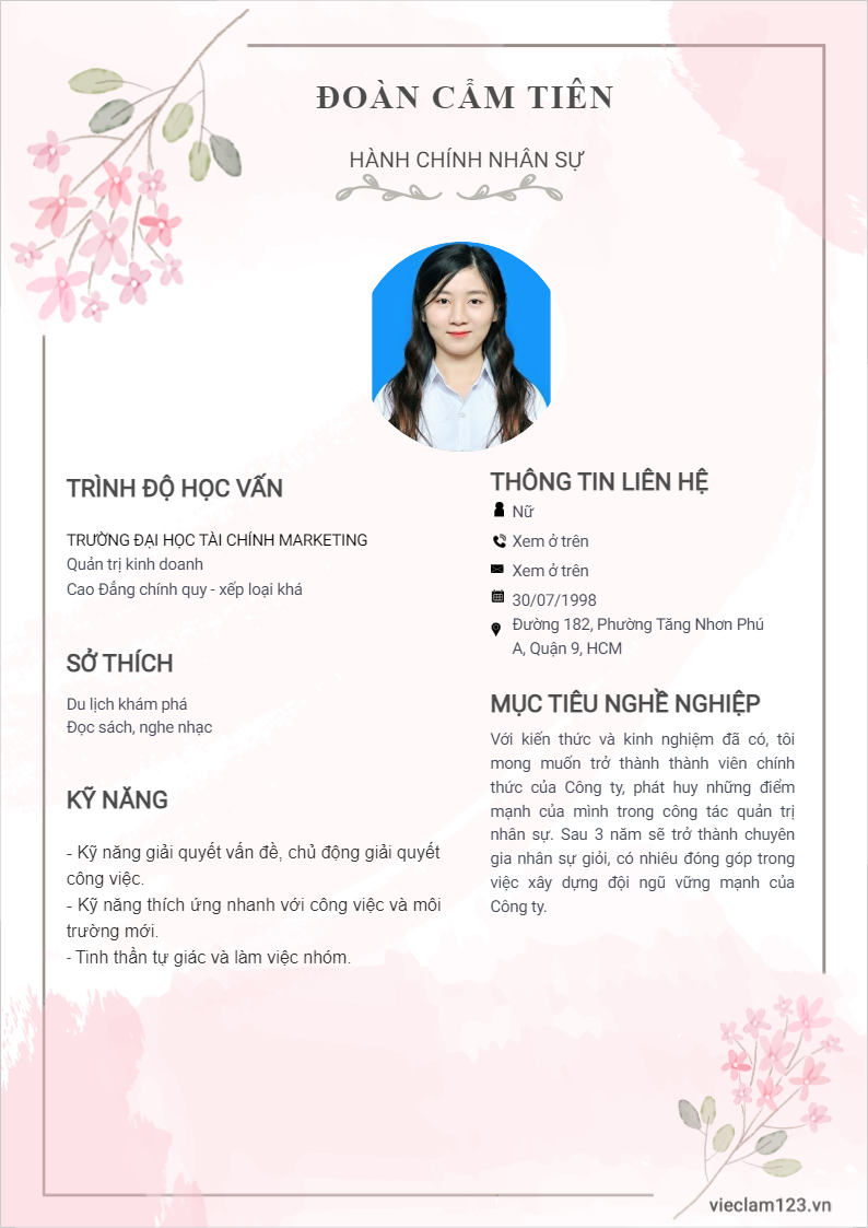 ảnh cv