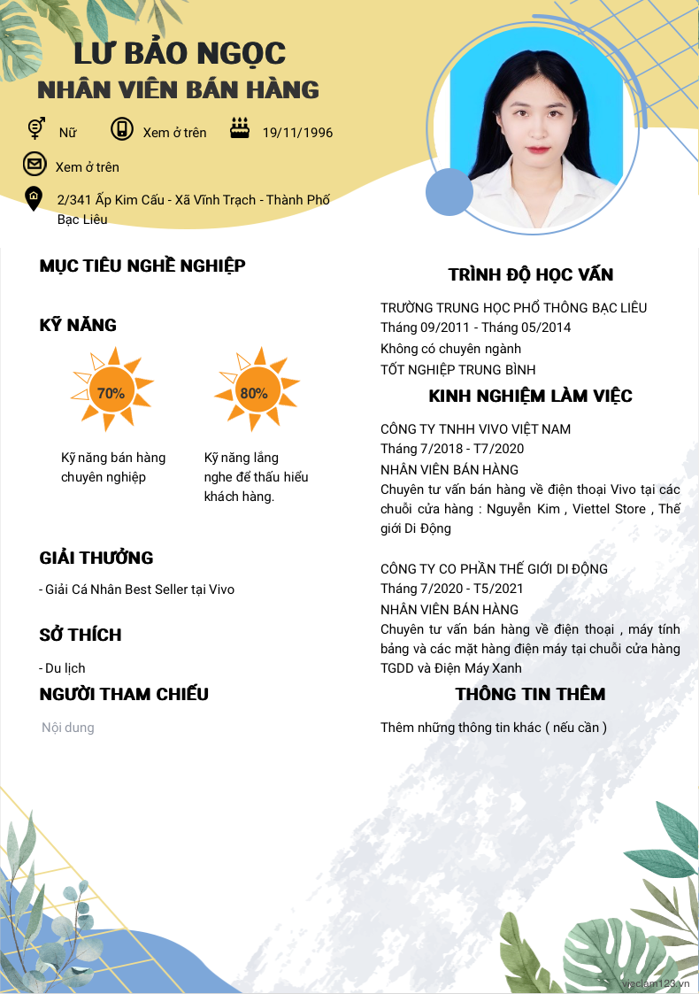 ảnh cv