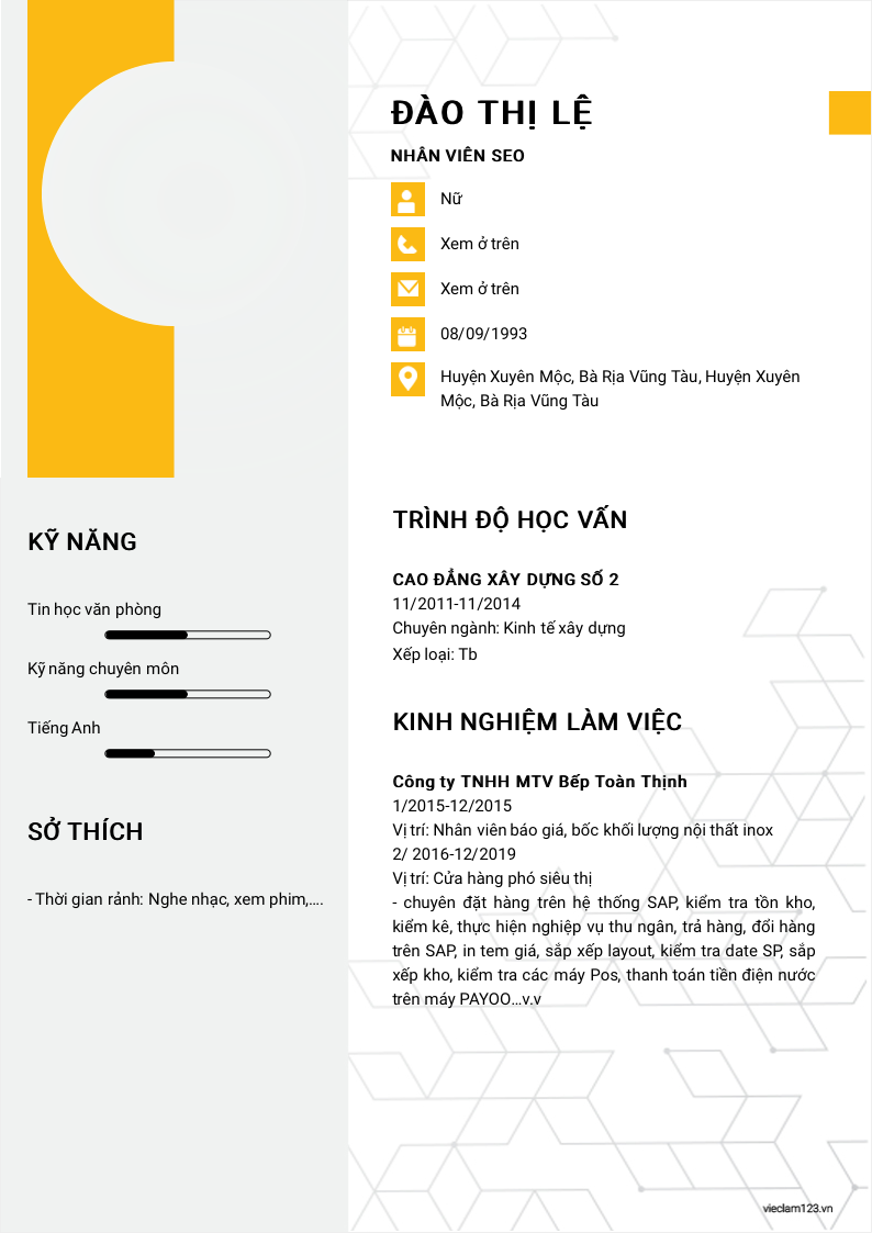 ảnh cv