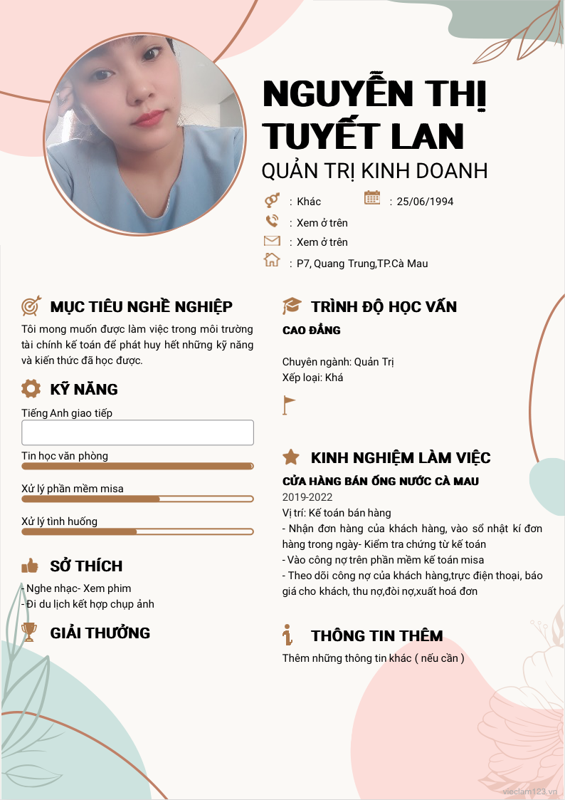 ảnh cv