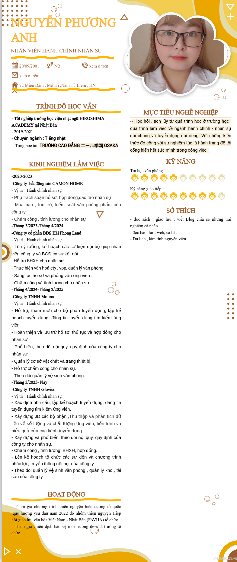 ảnh cv