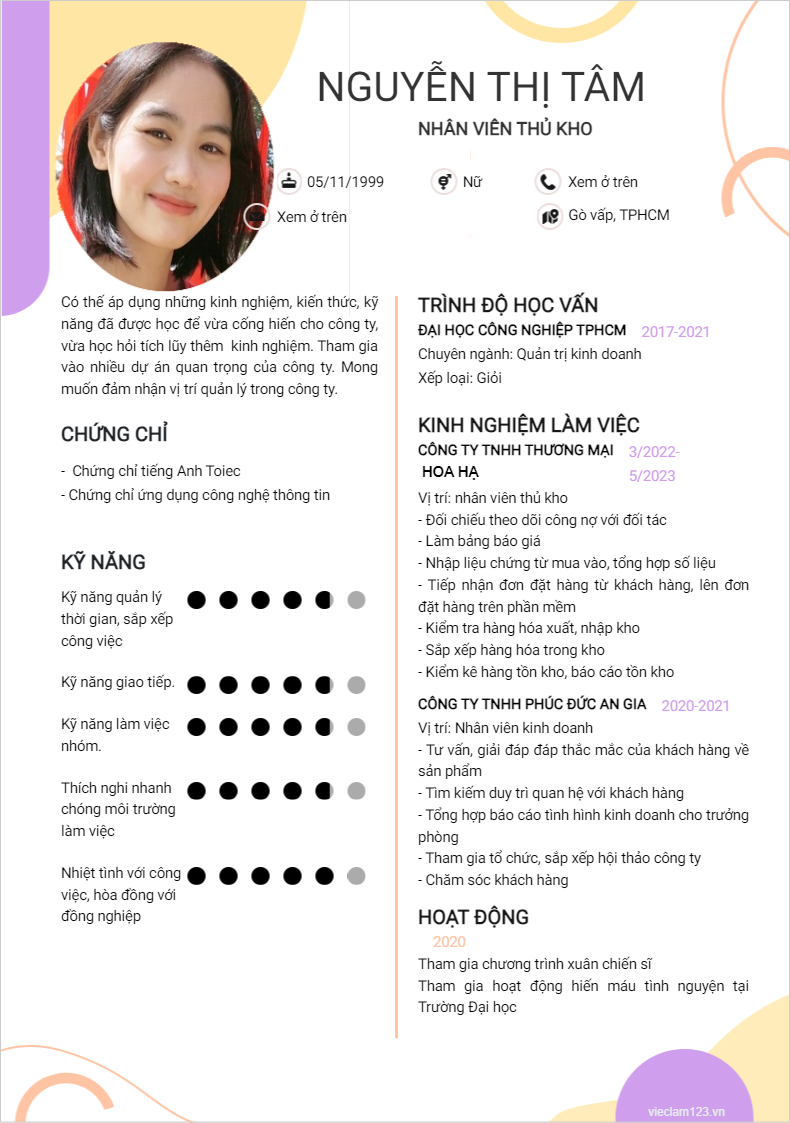 ảnh cv