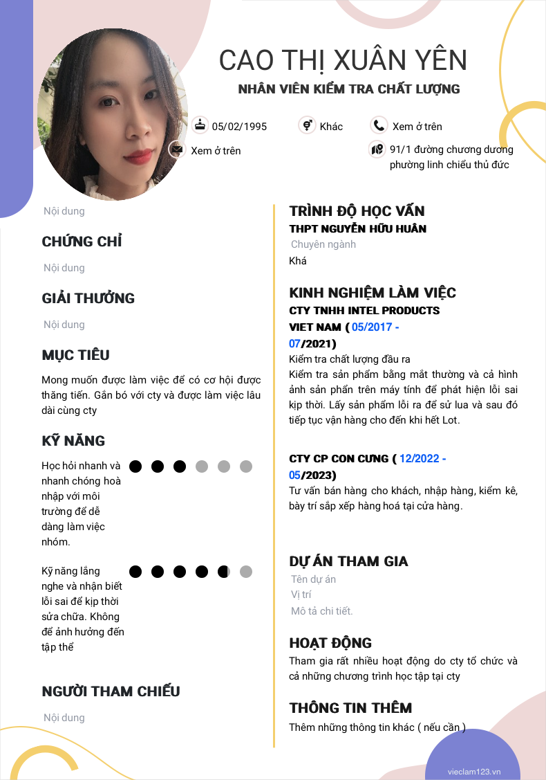 ảnh cv