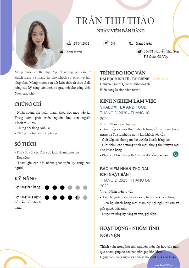 ảnh cv