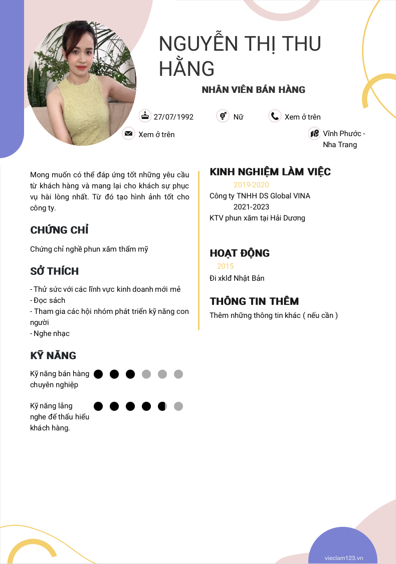 ảnh cv