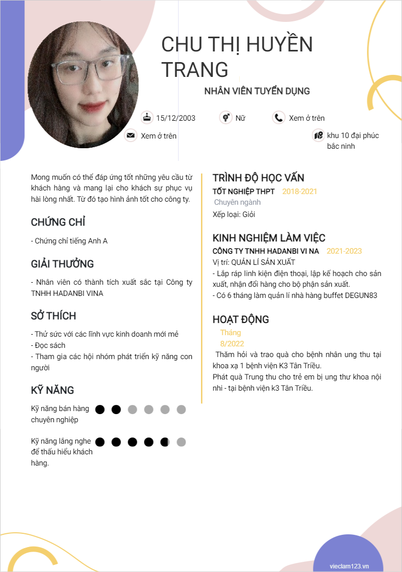 ảnh cv