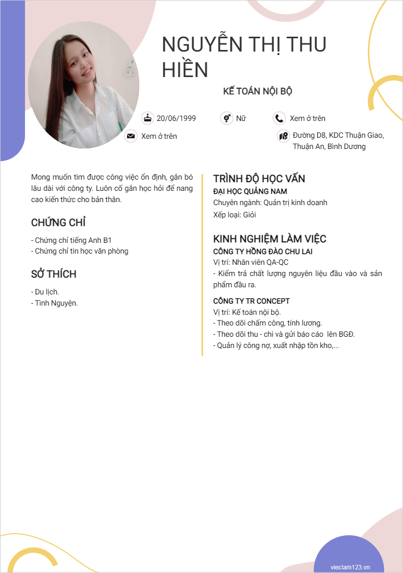 ảnh cv