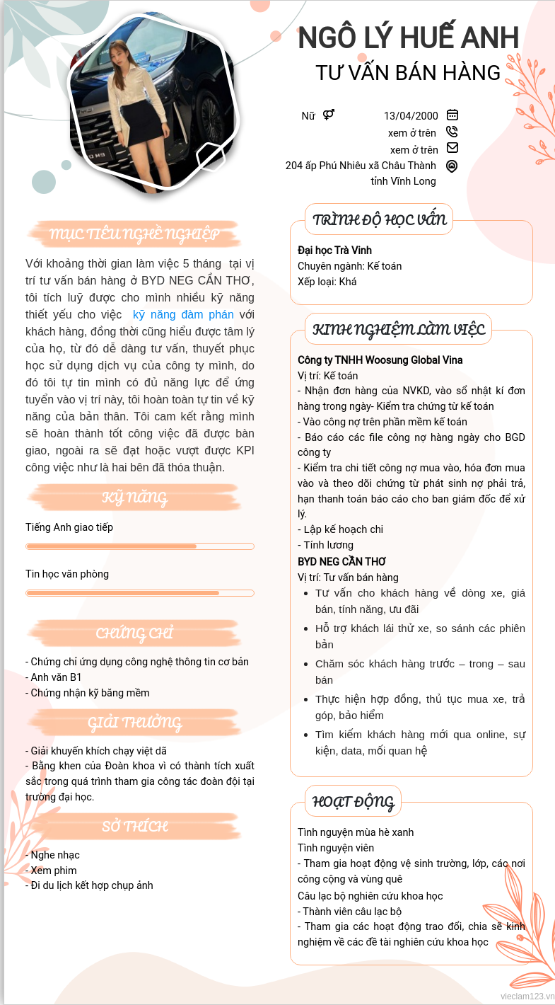 ảnh cv