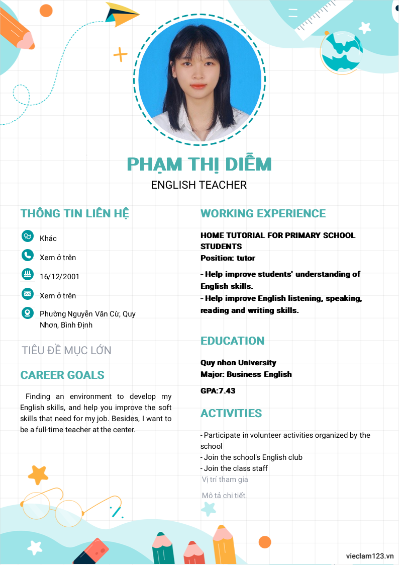 ảnh cv