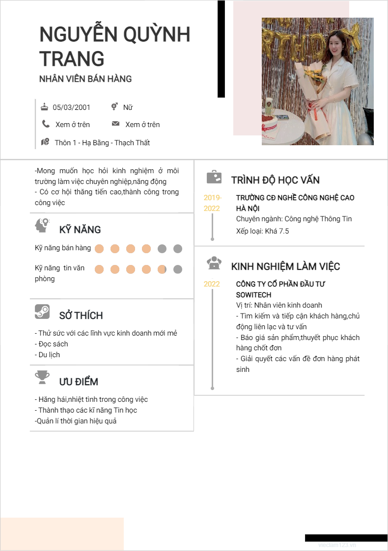 ảnh cv