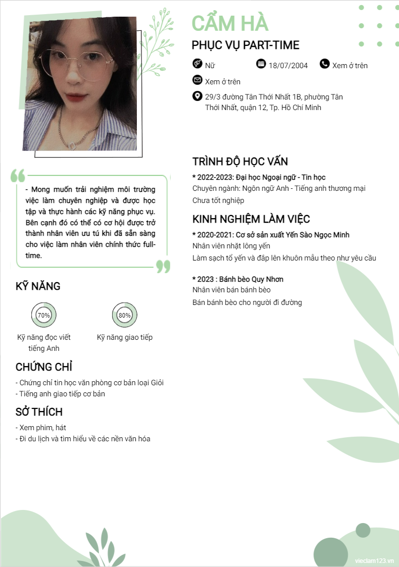 ảnh cv