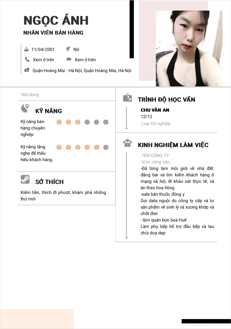 ảnh cv