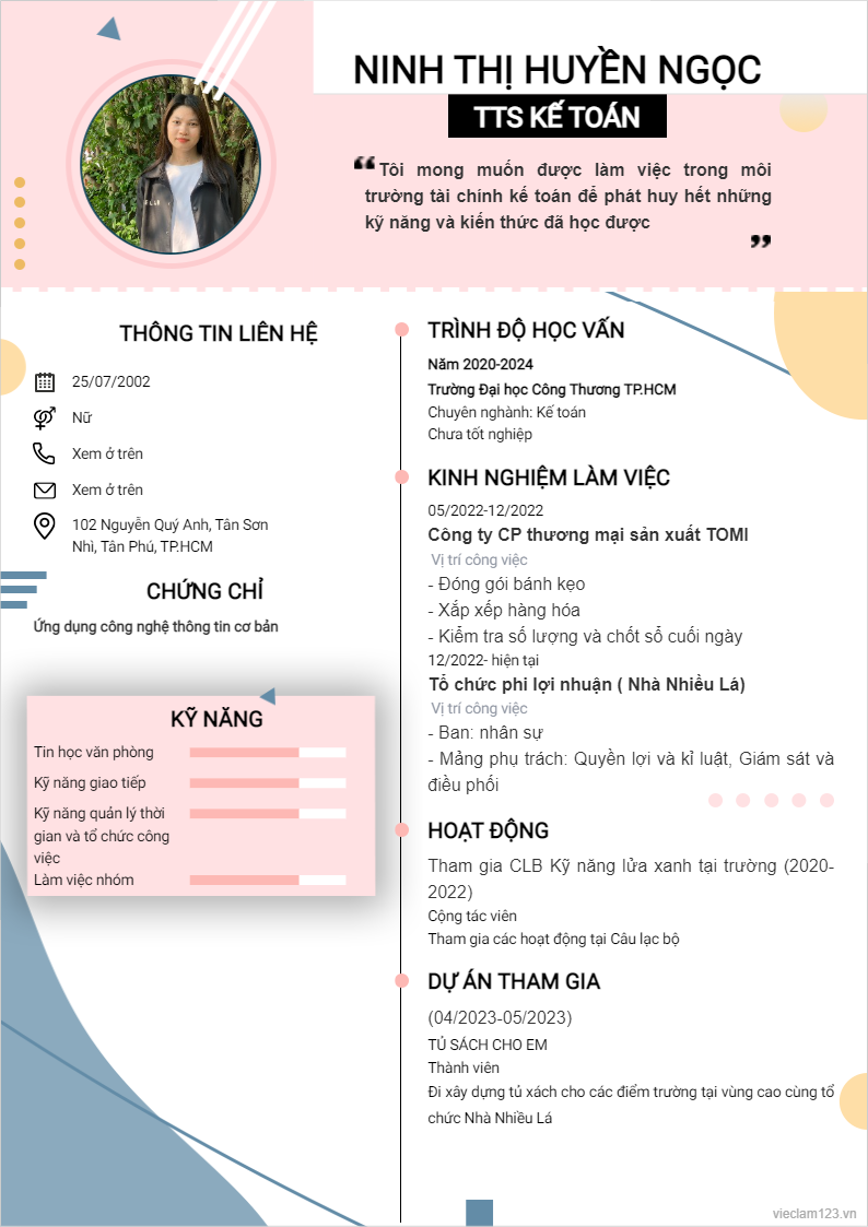 ảnh cv