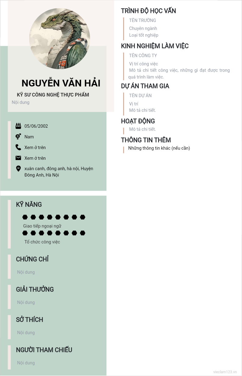 ảnh cv