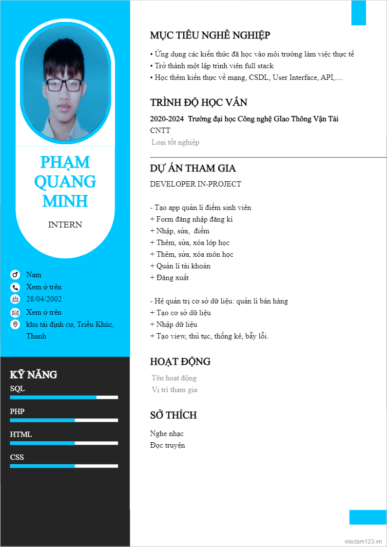 ảnh cv