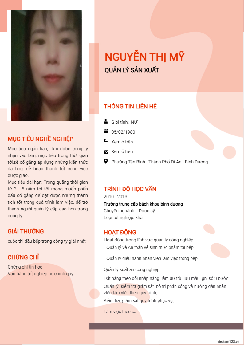 ảnh cv