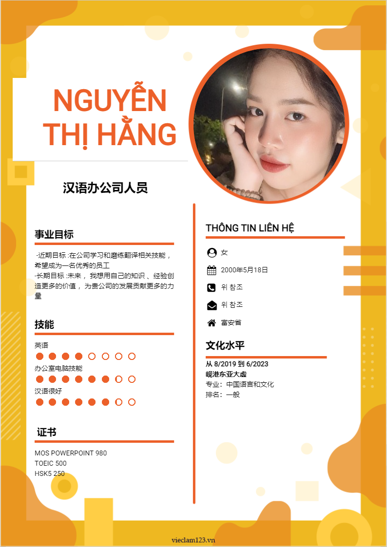 ảnh cv