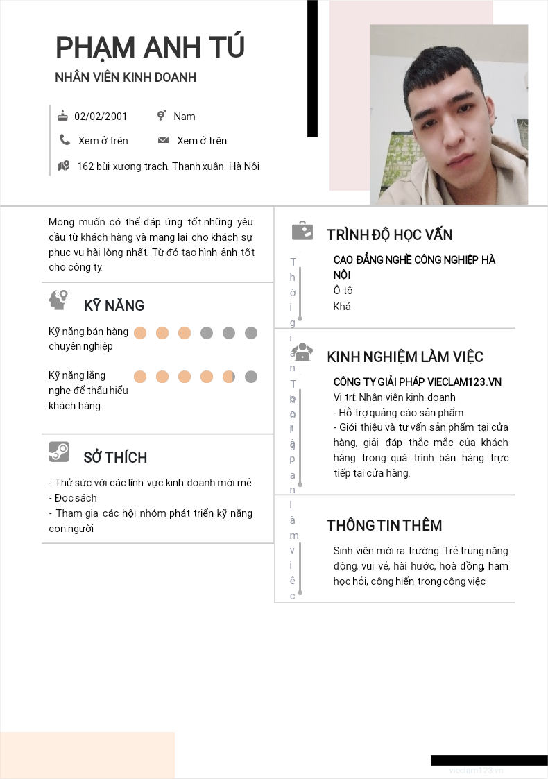 ảnh cv