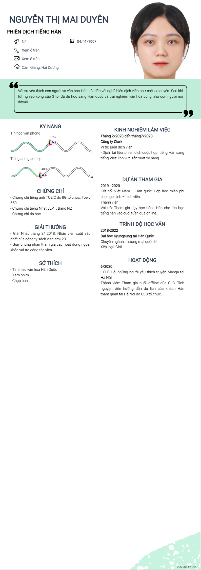 ảnh cv