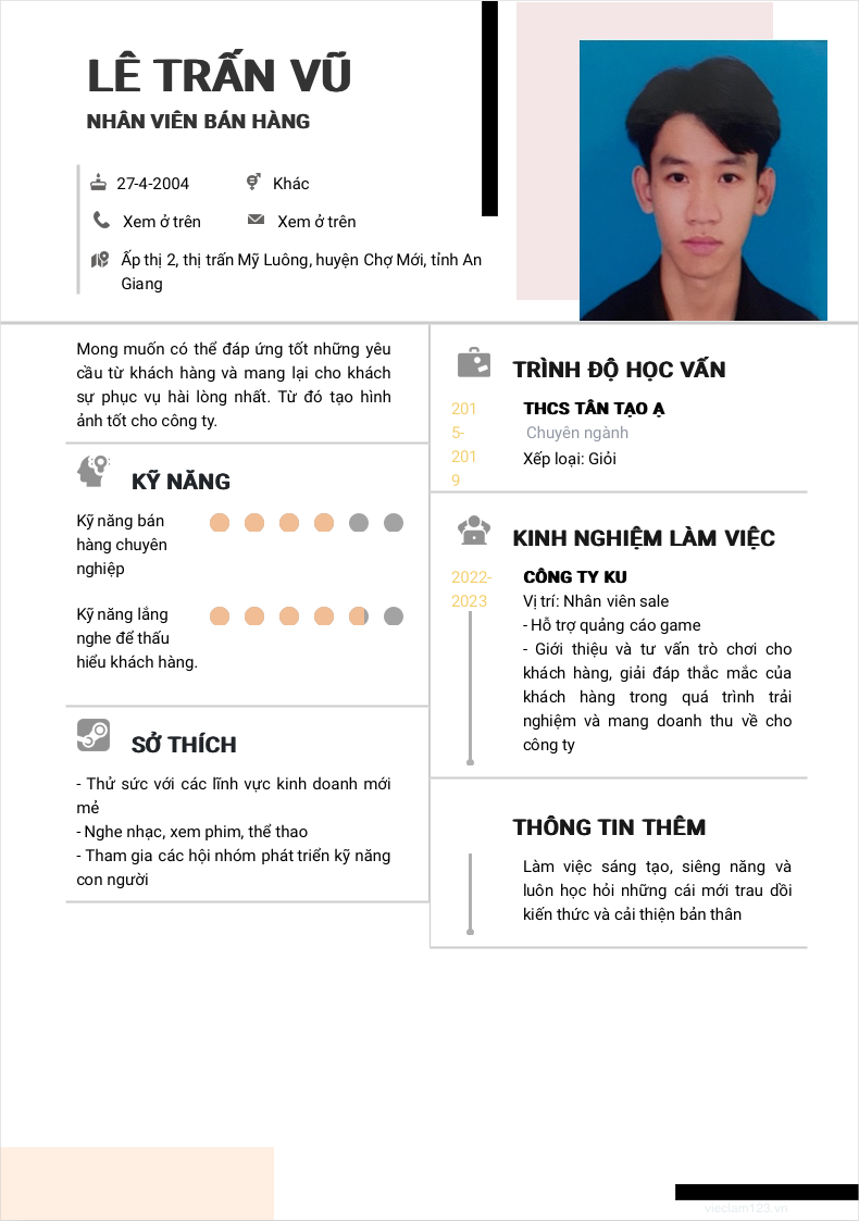 ảnh cv